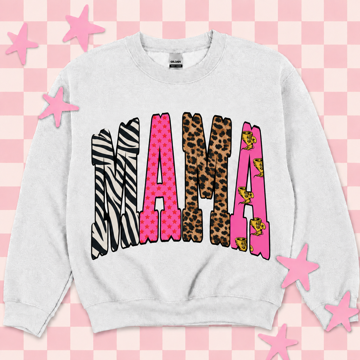 Wild Mama Mixed Print Graphic Tee