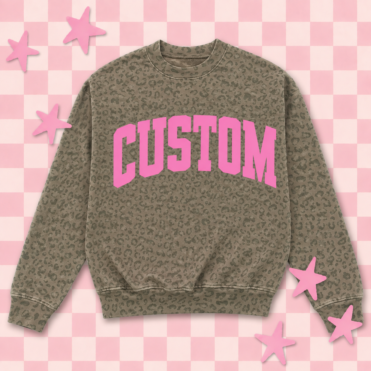 Custom Leopard Varsity Sweatshirt