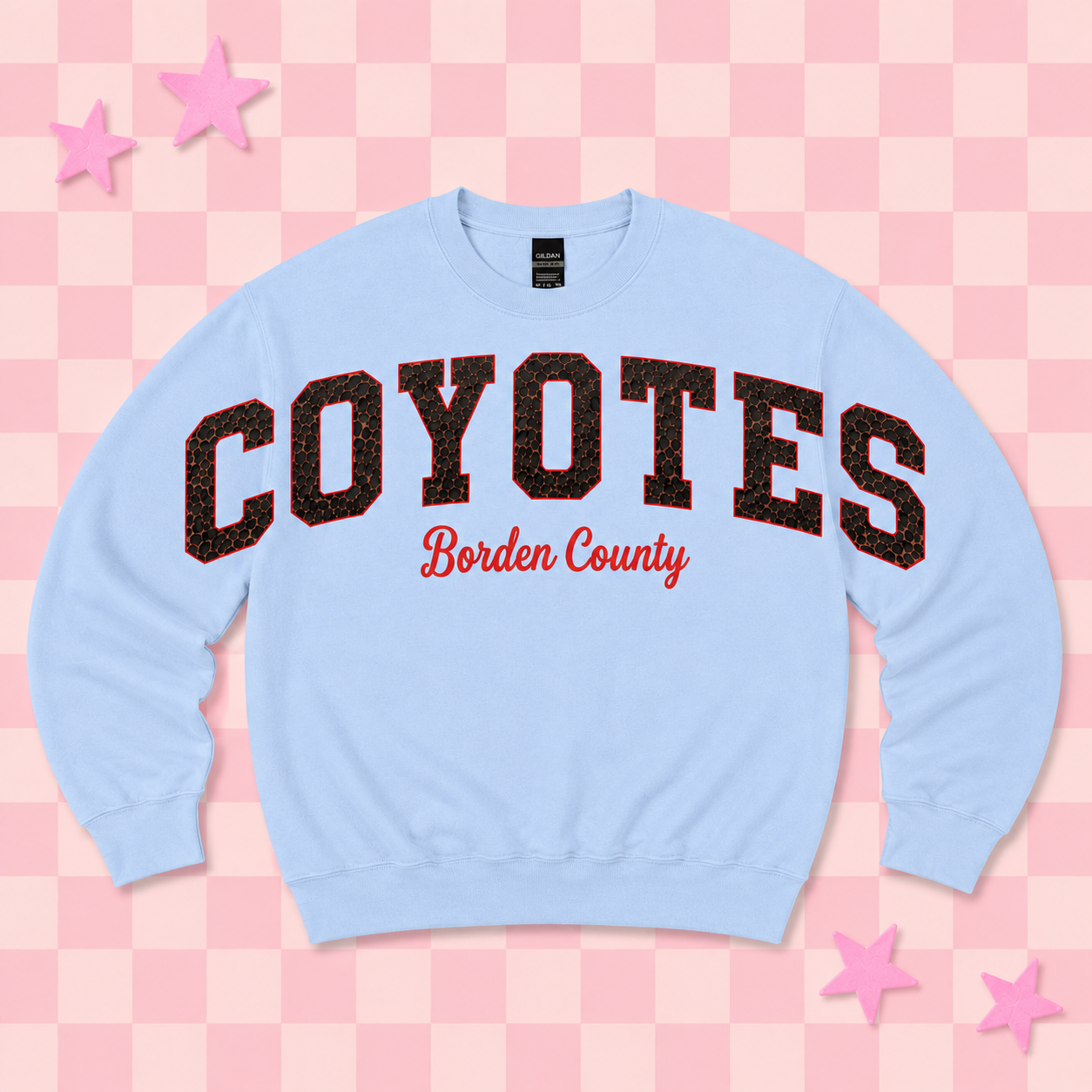 Borden County Coyotes Jumbo Leopard Spirit Sweatshirt